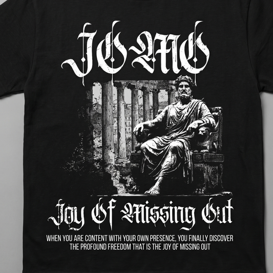 JOMO Joy Of Missing Out - Premium Oversized Front Print Drop Shoulder Cotton T-Shirt