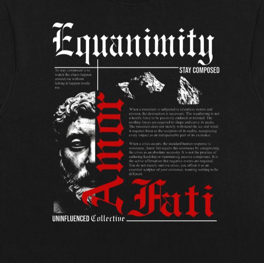 Amor Fati - Premium Oversized Front Print Drop Shoulder Cotton T-Shirt