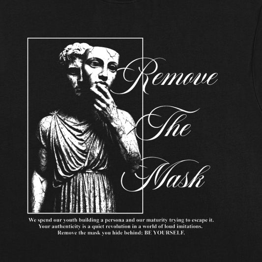 Remove The Mask - Premium Oversized Front Print Drop Shoulder Cotton T-Shirt