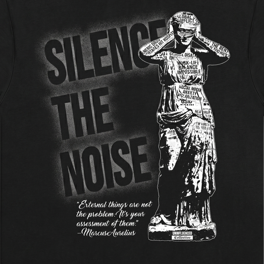 Silence The Noise - Premium Oversized Front Print Drop Shoulder Cotton T-Shirt
