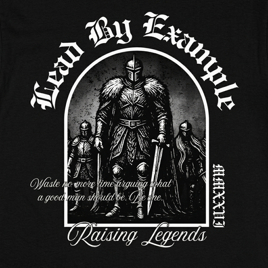 Lead By Example - Premium Oversized Front Print Drop Shoulder Cotton T-Shirt