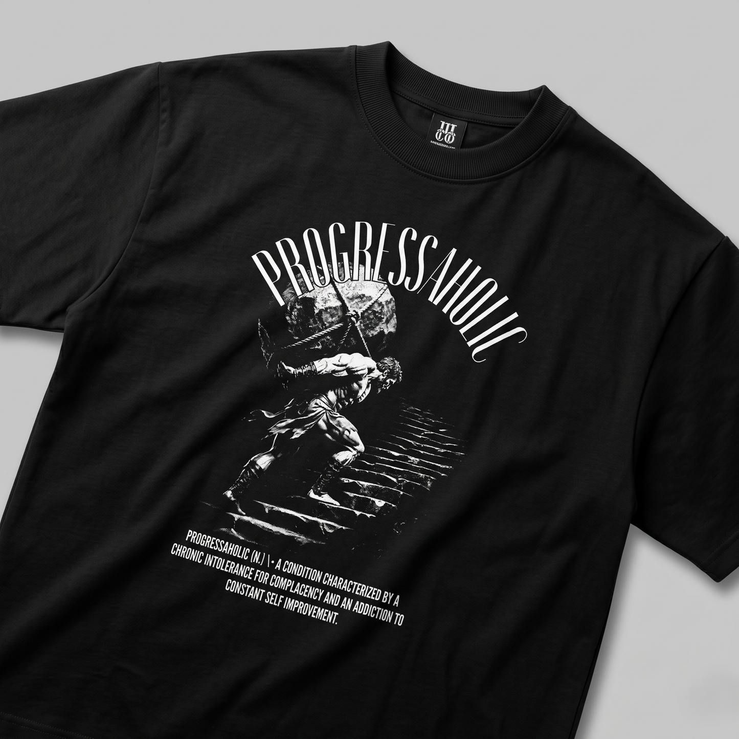 Progressaholic  - Premium Oversized Front Print Drop Shoulder Cotton T-Shirt