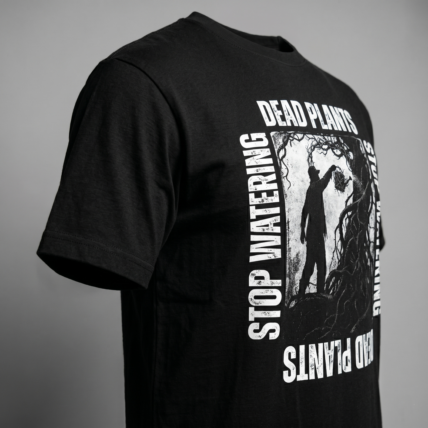 Stop Watering Dead Plants - Premium Oversized Front Print Drop Shoulder Cotton T-Shirt