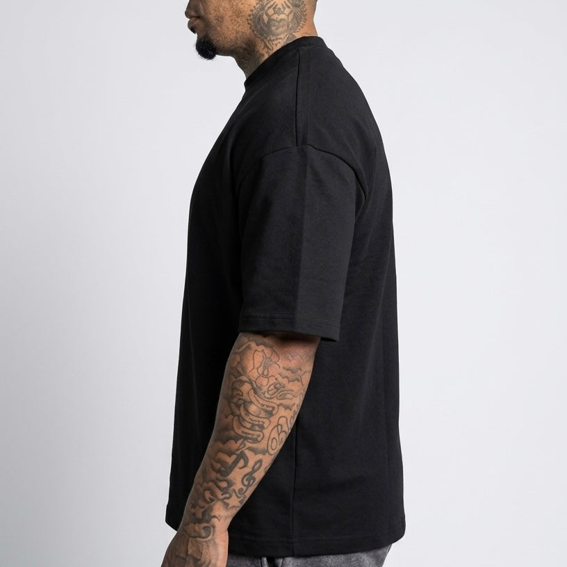Stop Feeding The Cycle - Premium Oversized Front + Back Print Drop Shoulder Cotton T-Shirt