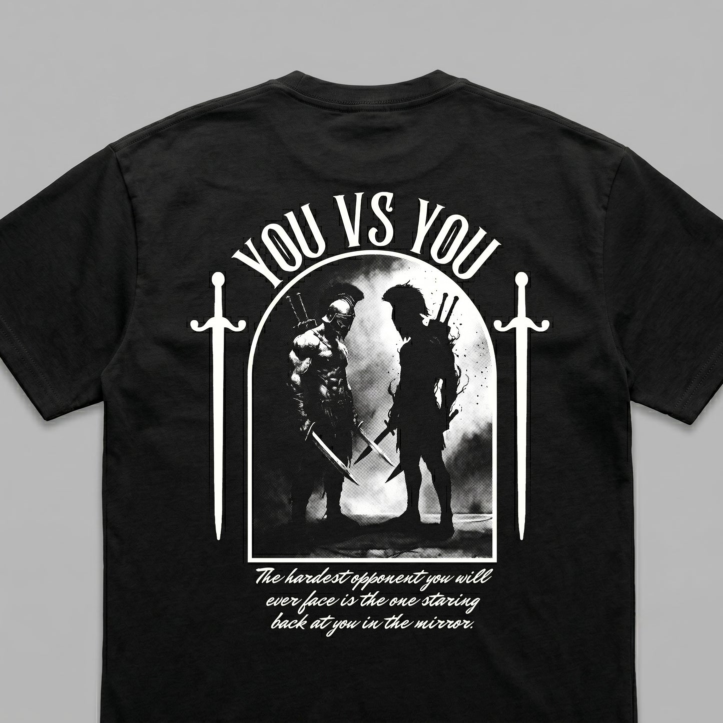 You vs You - Premium Oversized Front + Back Print Drop Shoulder Cotton T-Shirt