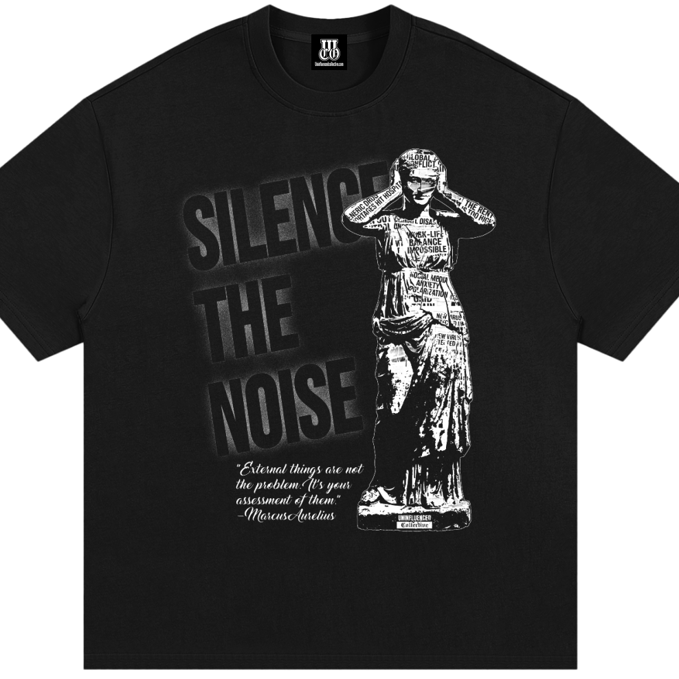 Silence The Noise - Premium Oversized Front Print Drop Shoulder Cotton T-Shirt