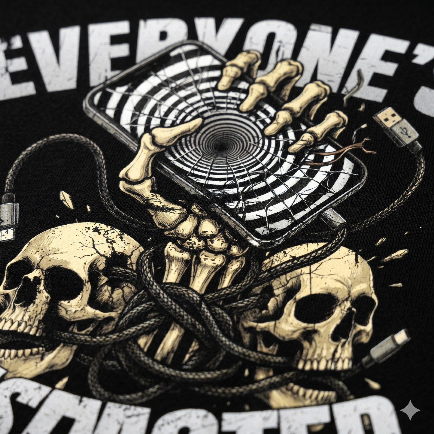 Everyone's Distracted  - Premium Oversized Front Print Drop Shoulder Cotton T-Shirt