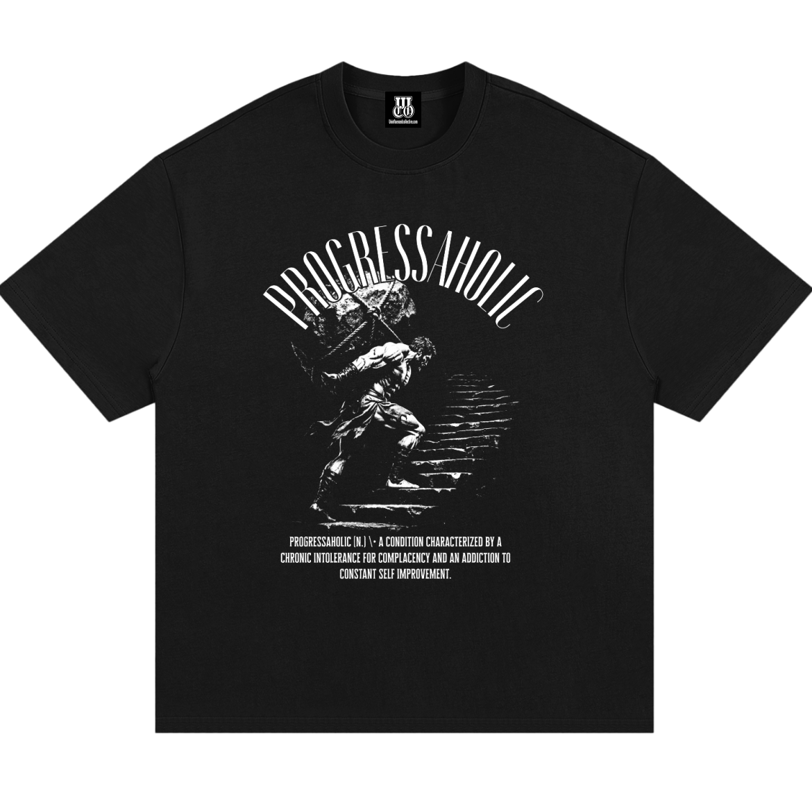 Progressaholic  - Premium Oversized Front Print Drop Shoulder Cotton T-Shirt