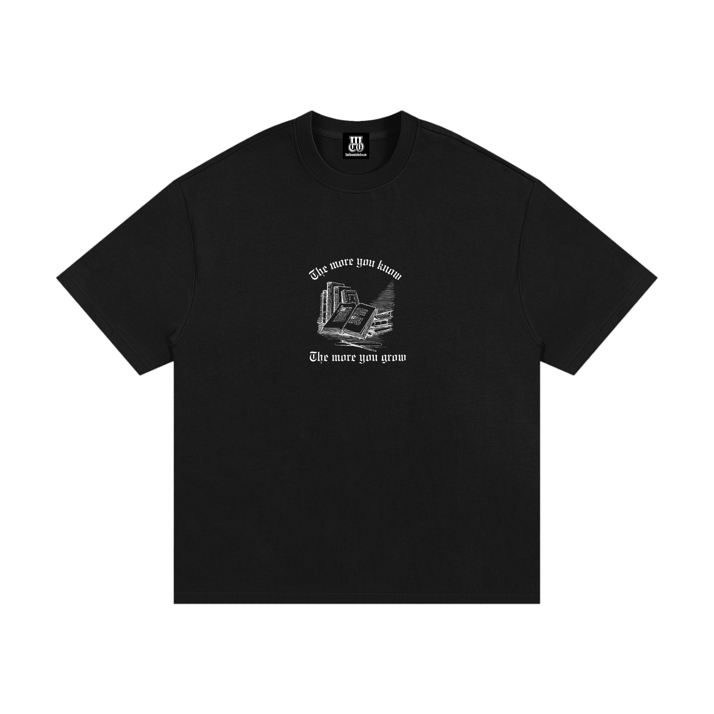 Knowledge Is Power - Premium Oversized Front + Back Print Drop Shoulder Cotton T-Shirt