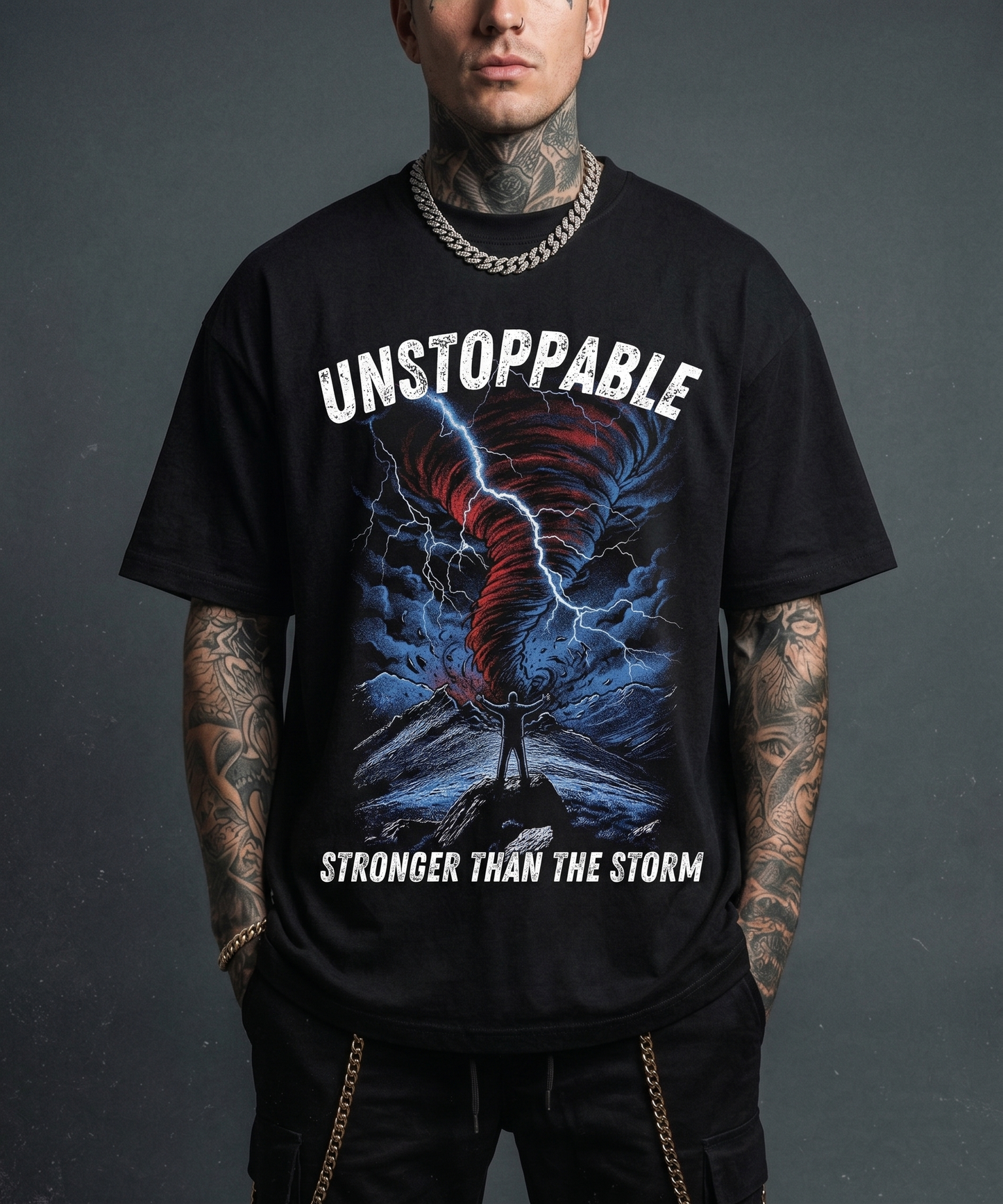 Unstoppable - Premium Oversized Front Print Drop Shoulder Cotton T-Shirt