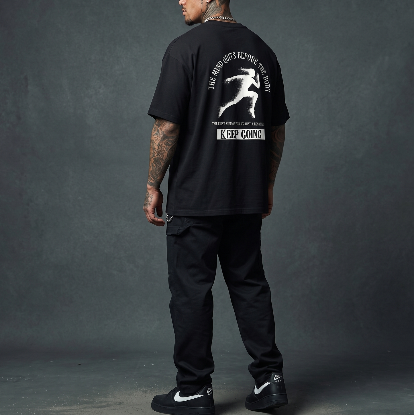 Mind Over Matter- Premium Oversized Front + Back Print Drop Shoulder Cotton T-Shirt