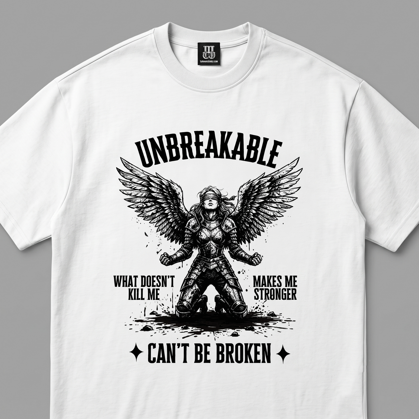 Can't be broken - Premium Oversized Front Print Drop Shoulder Cotton T-Shirt