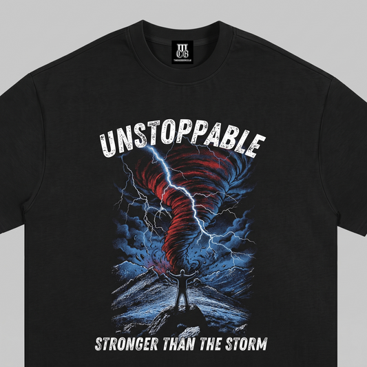 Unstoppable - Premium Oversized Front Print Drop Shoulder Cotton T-Shirt
