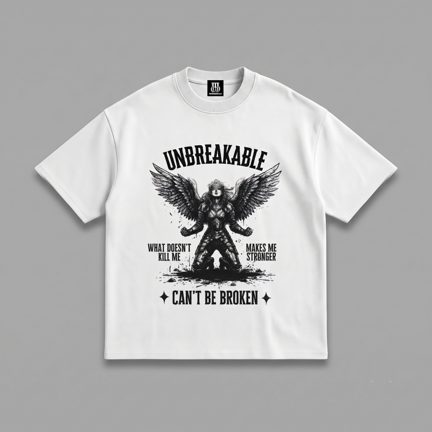 Can't be broken - Premium Oversized Front Print Drop Shoulder Cotton T-Shirt