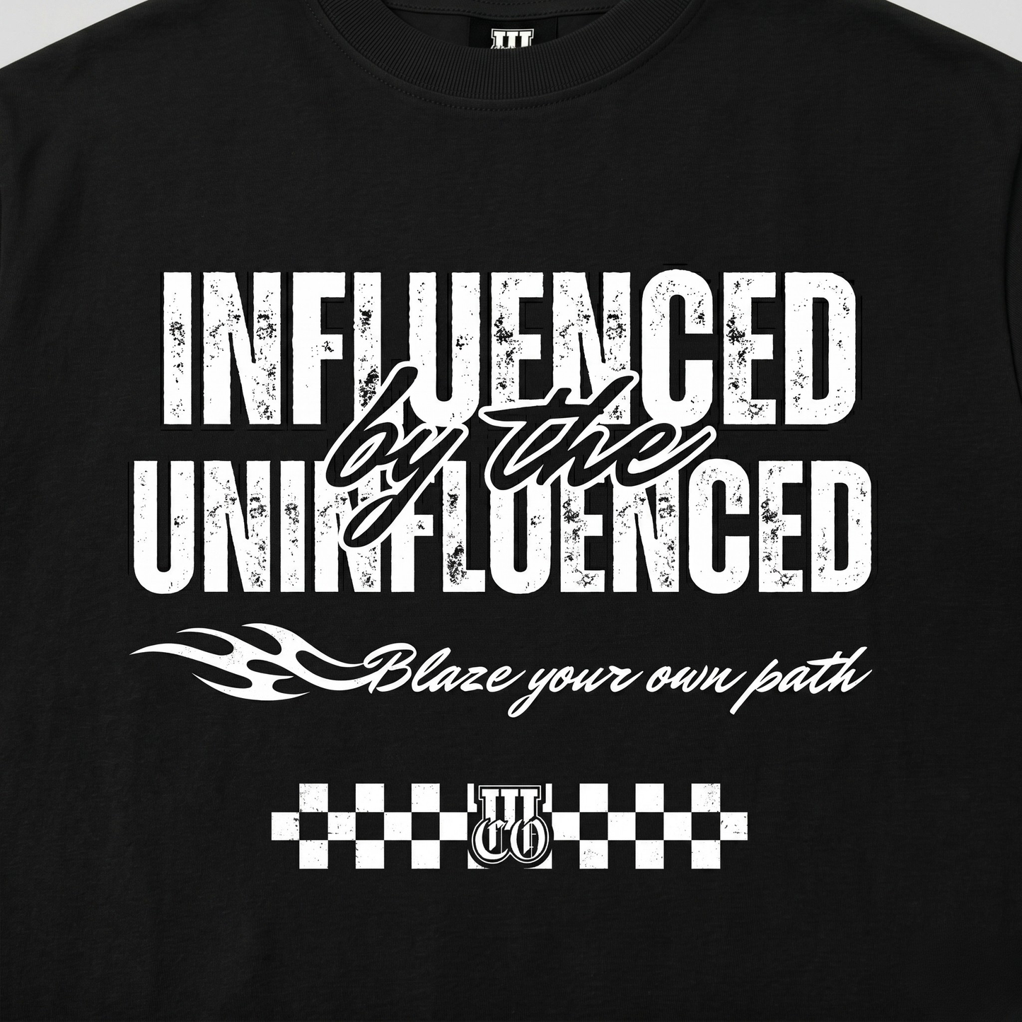 Influenced By The Uninfluenced - Premium Oversized Front Print Drop Shoulder Cotton T-Shirt