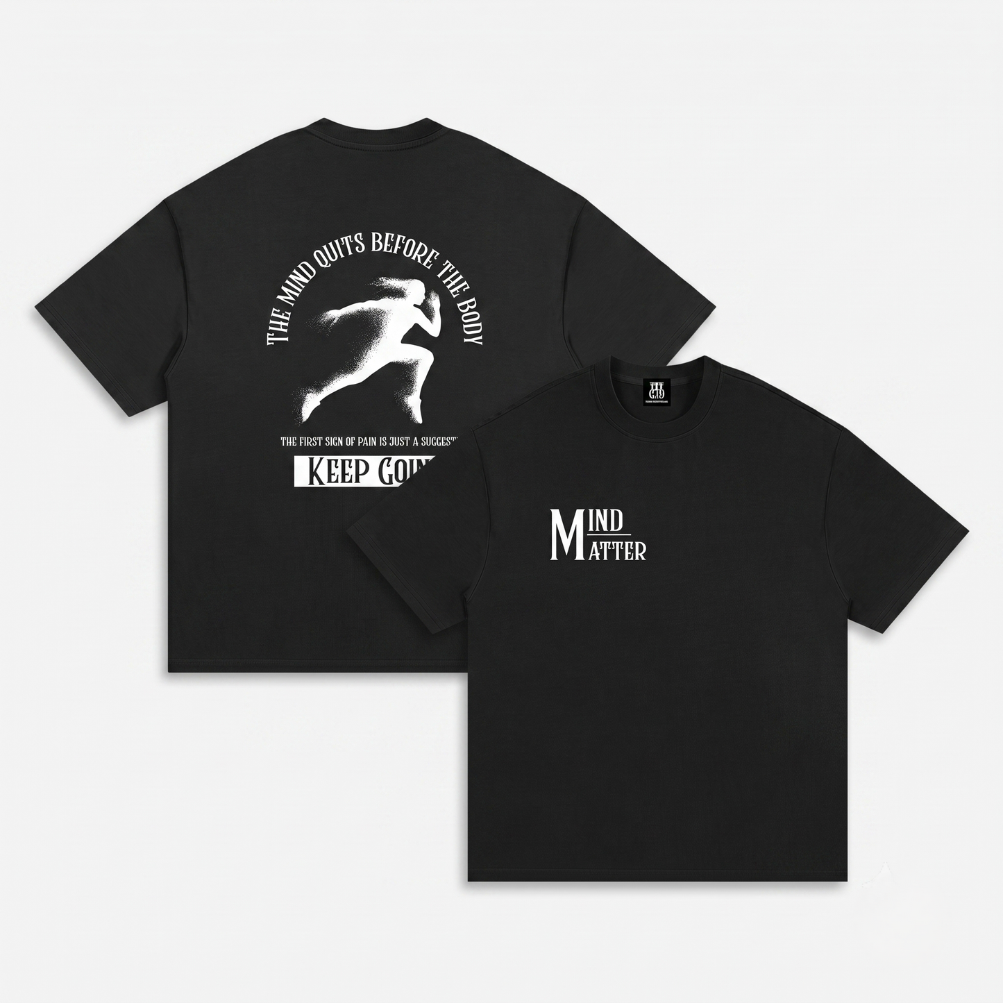 Mind Over Matter- Premium Oversized Front + Back Print Drop Shoulder Cotton T-Shirt