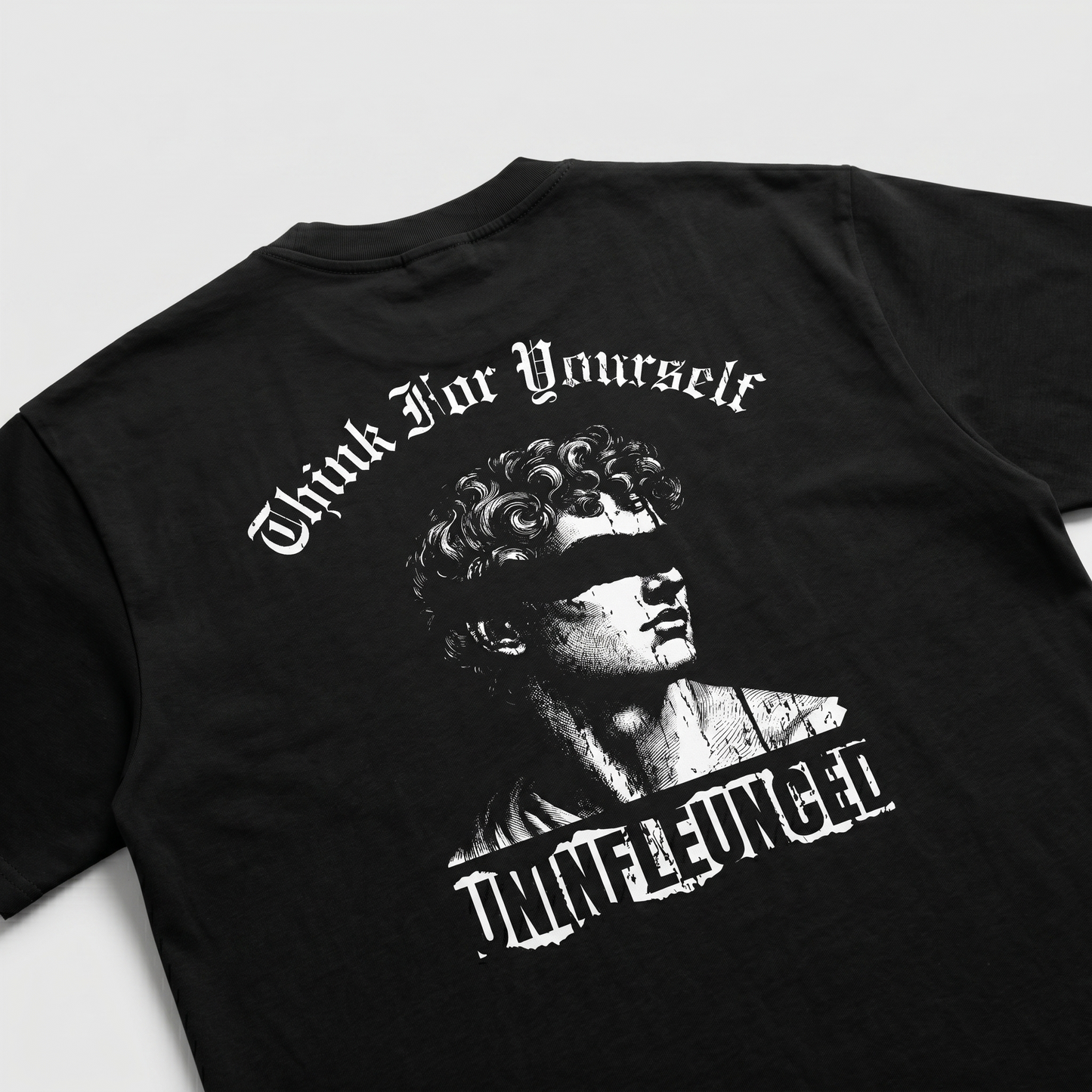 Think For Yourself - Premium Oversized Front + Back Print Drop Shoulder Cotton T-Shirt