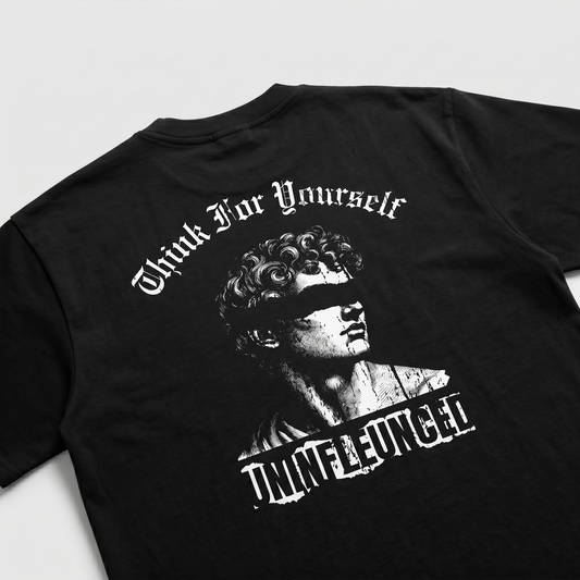 Think For Yourself - Premium Oversized Front + Back Print Drop Shoulder Cotton T-Shirt
