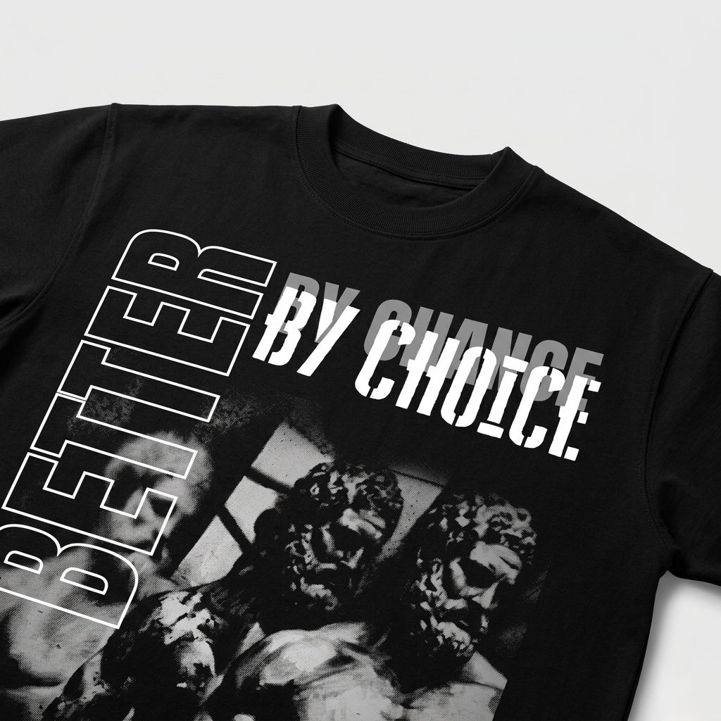 Better By Choice - Premium Oversized Front Print Drop Shoulder Cotton T-Shirt