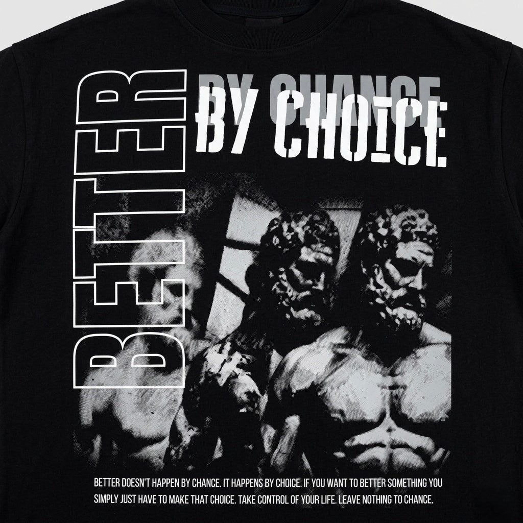 Better By Choice - Premium Oversized Front Print Drop Shoulder Cotton T-Shirt