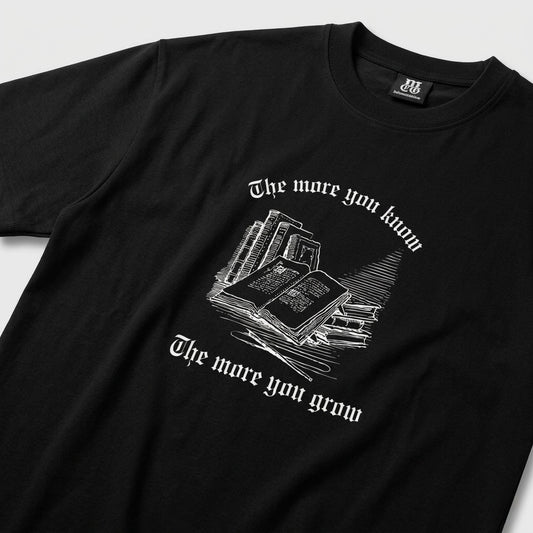 Knowledge Is Power - Premium Oversized Front + Back Print Drop Shoulder Cotton T-Shirt