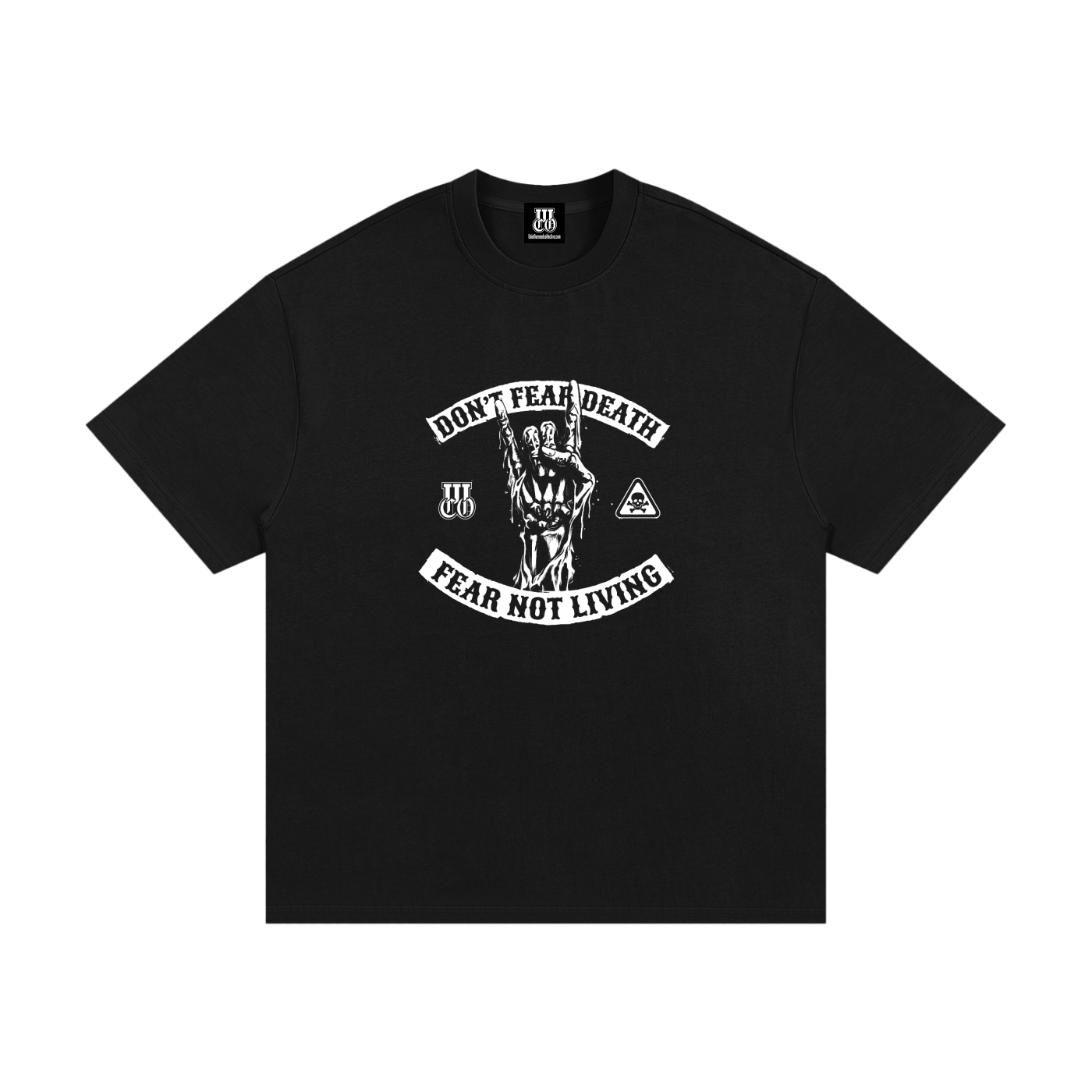 Don't Fear Death, Fear Not Living - Premium Oversized Front Print Drop Shoulder Cotton T-Shirt
