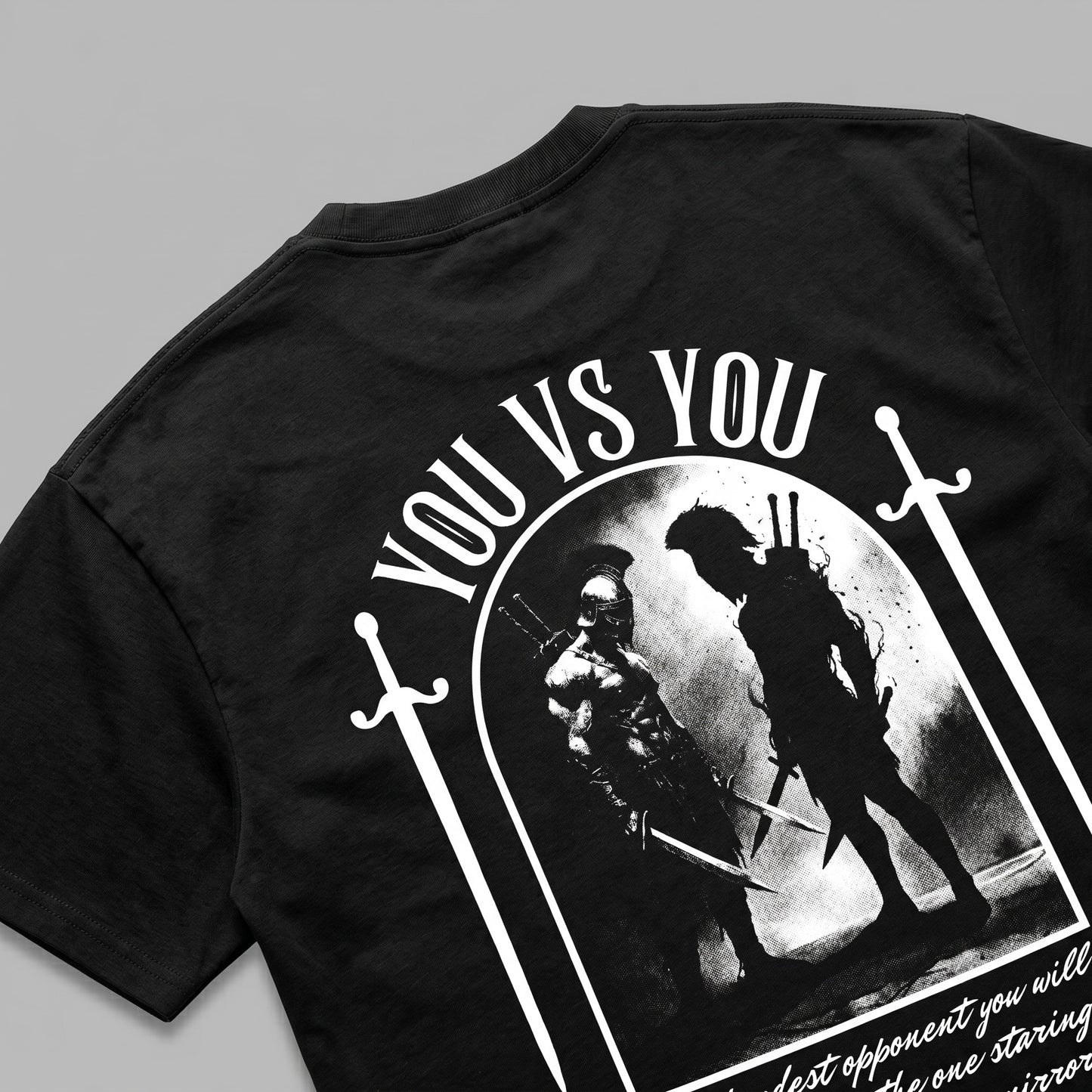 You vs You - Premium Oversized Front + Back Print Drop Shoulder Cotton T-Shirt