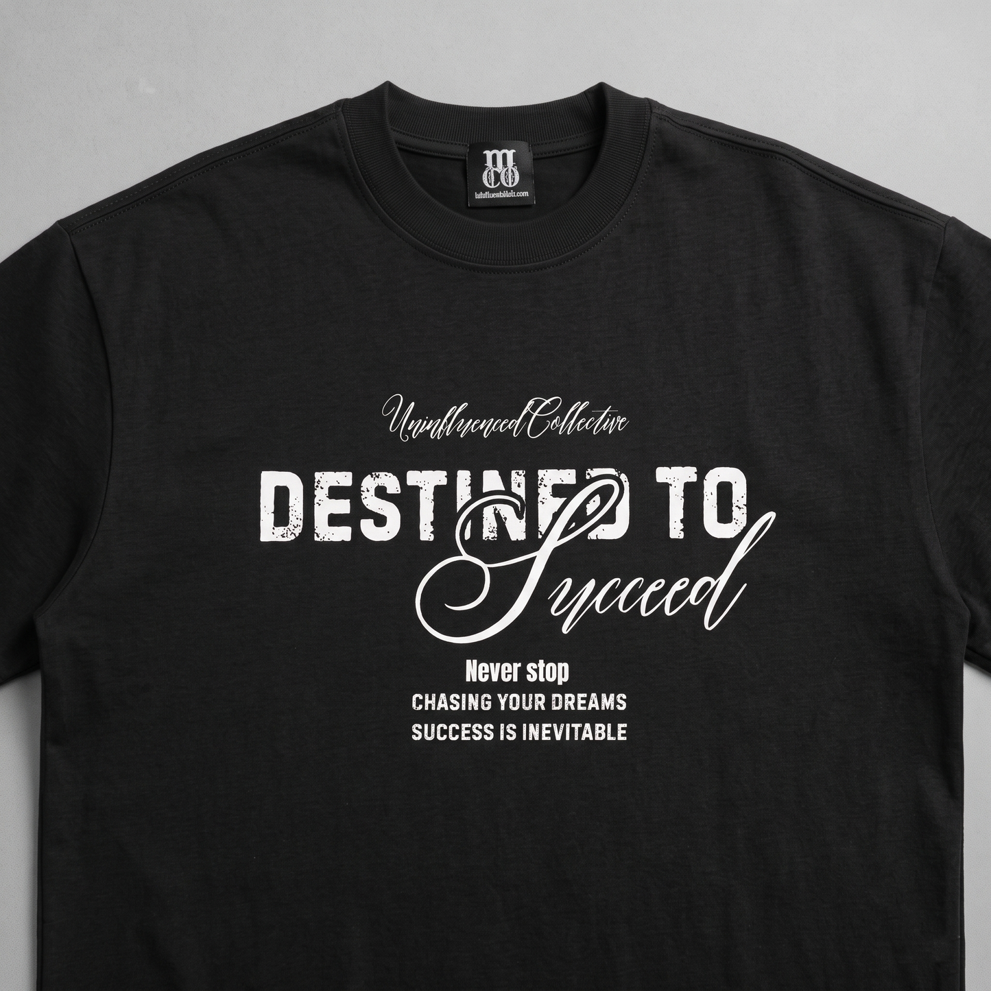 Destined To Succeed - Premium Oversized Front Print Drop Shoulder Cotton T-Shirt