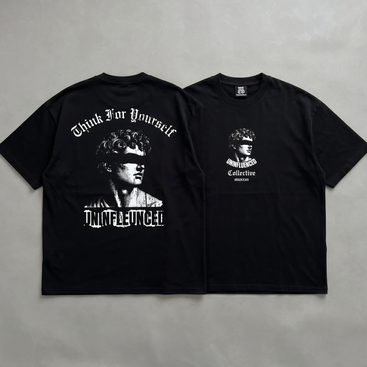 Think For Yourself - Premium Oversized Front + Back Print Drop Shoulder Cotton T-Shirt
