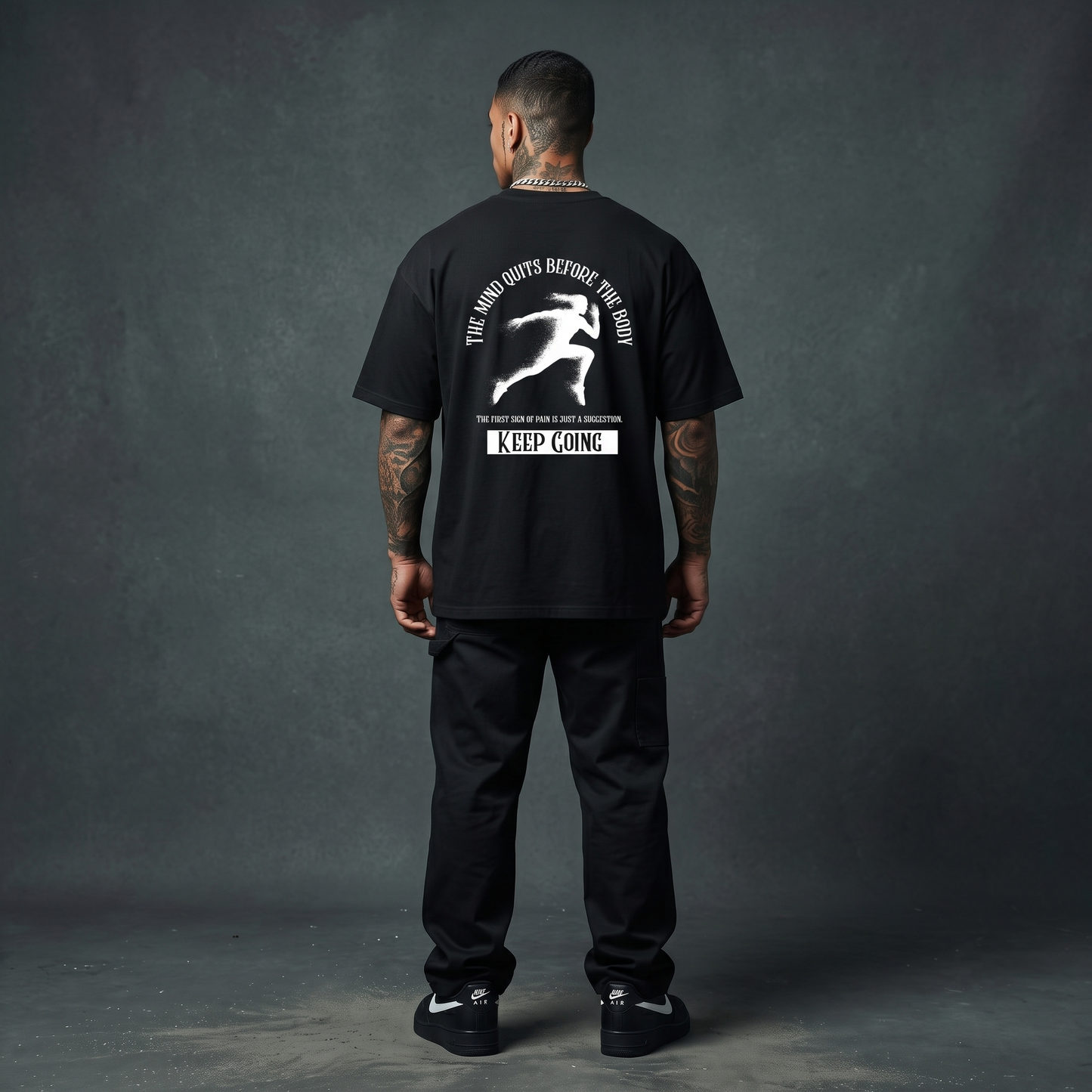 Mind Over Matter- Premium Oversized Front + Back Print Drop Shoulder Cotton T-Shirt