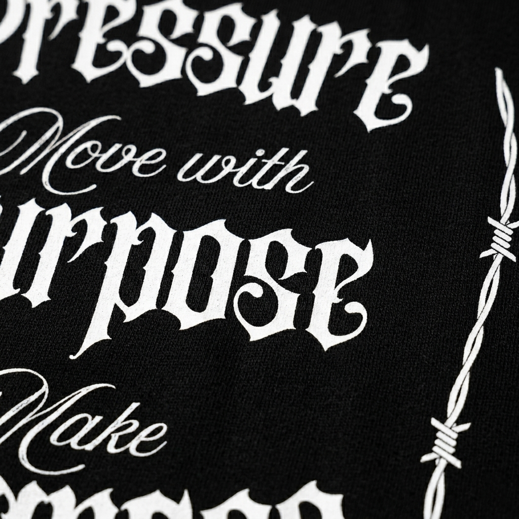 Pressure, Purpose, Progress - Premium Oversized Front + Back Print Drop Shoulder Cotton T-Shirt