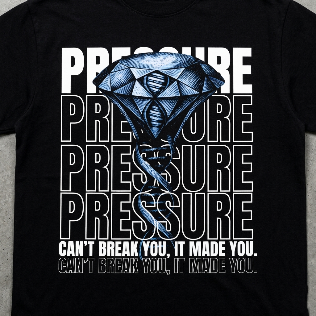 Pressure Made You - Premium Oversized Front Print Drop Shoulder Cotton T-Shirt