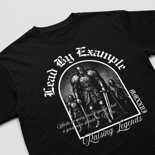 Lead By Example - Premium Oversized Front Print Drop Shoulder Cotton T-Shirt