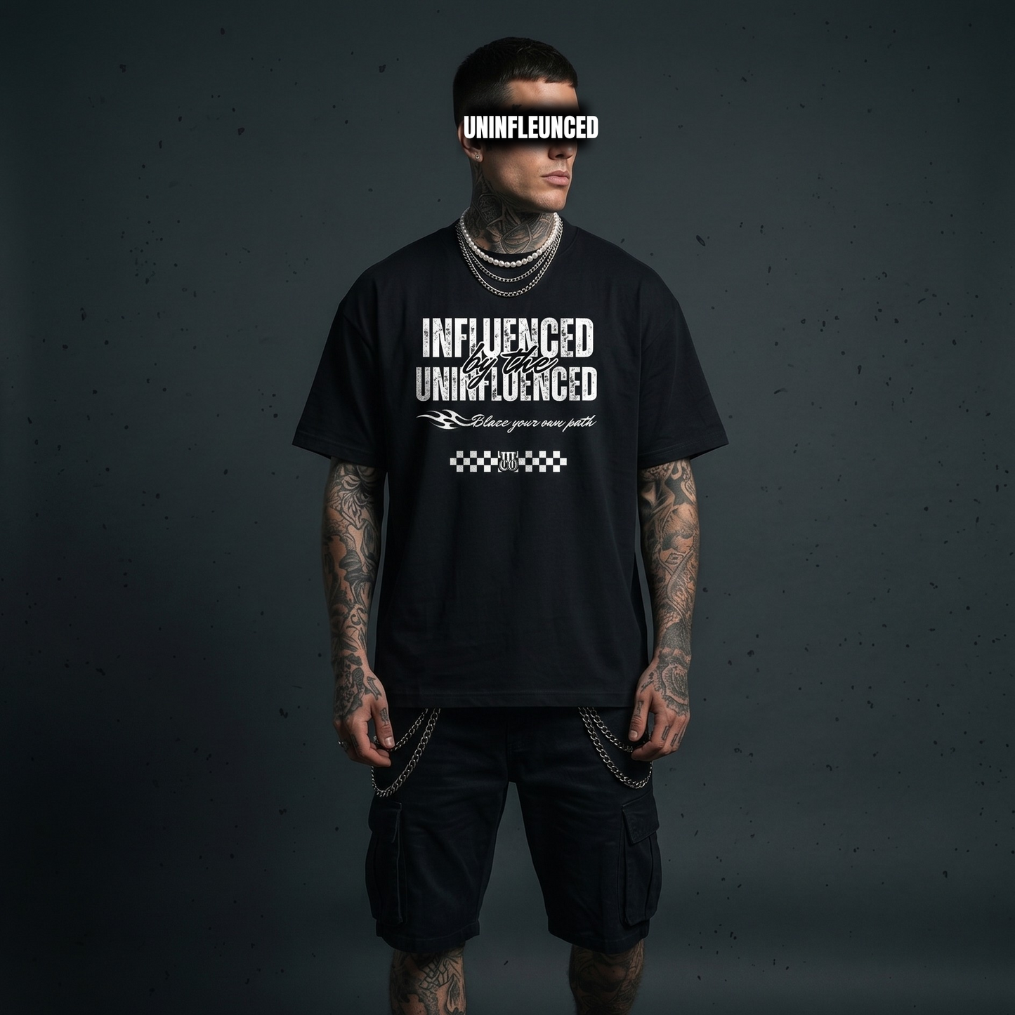 Influenced By The Uninfluenced - Premium Oversized Front Print Drop Shoulder Cotton T-Shirt