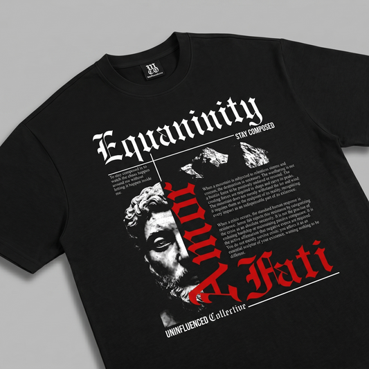 Amor Fati - Premium Oversized Front Print Drop Shoulder Cotton T-Shirt