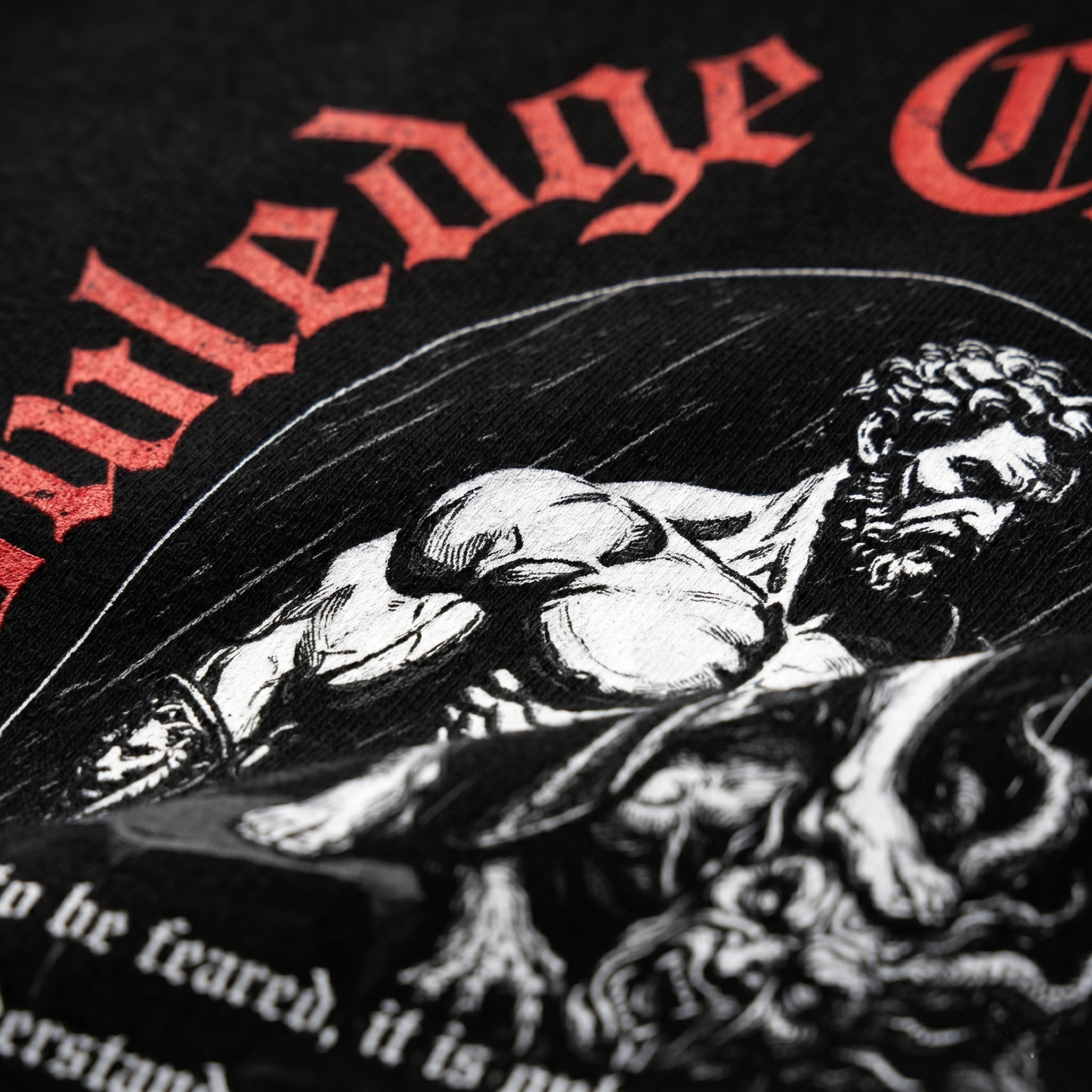 Knowledge Conquers Fear - Premium Oversized Front Print Drop Shoulder Cotton T-Shirt