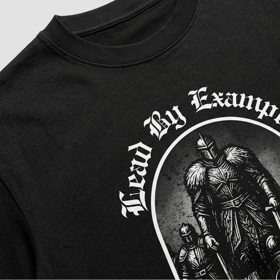 Lead By Example - Premium Oversized Front Print Drop Shoulder Cotton T-Shirt